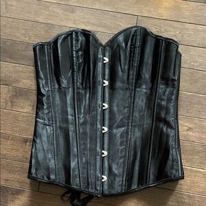 Black Satin Corset Top